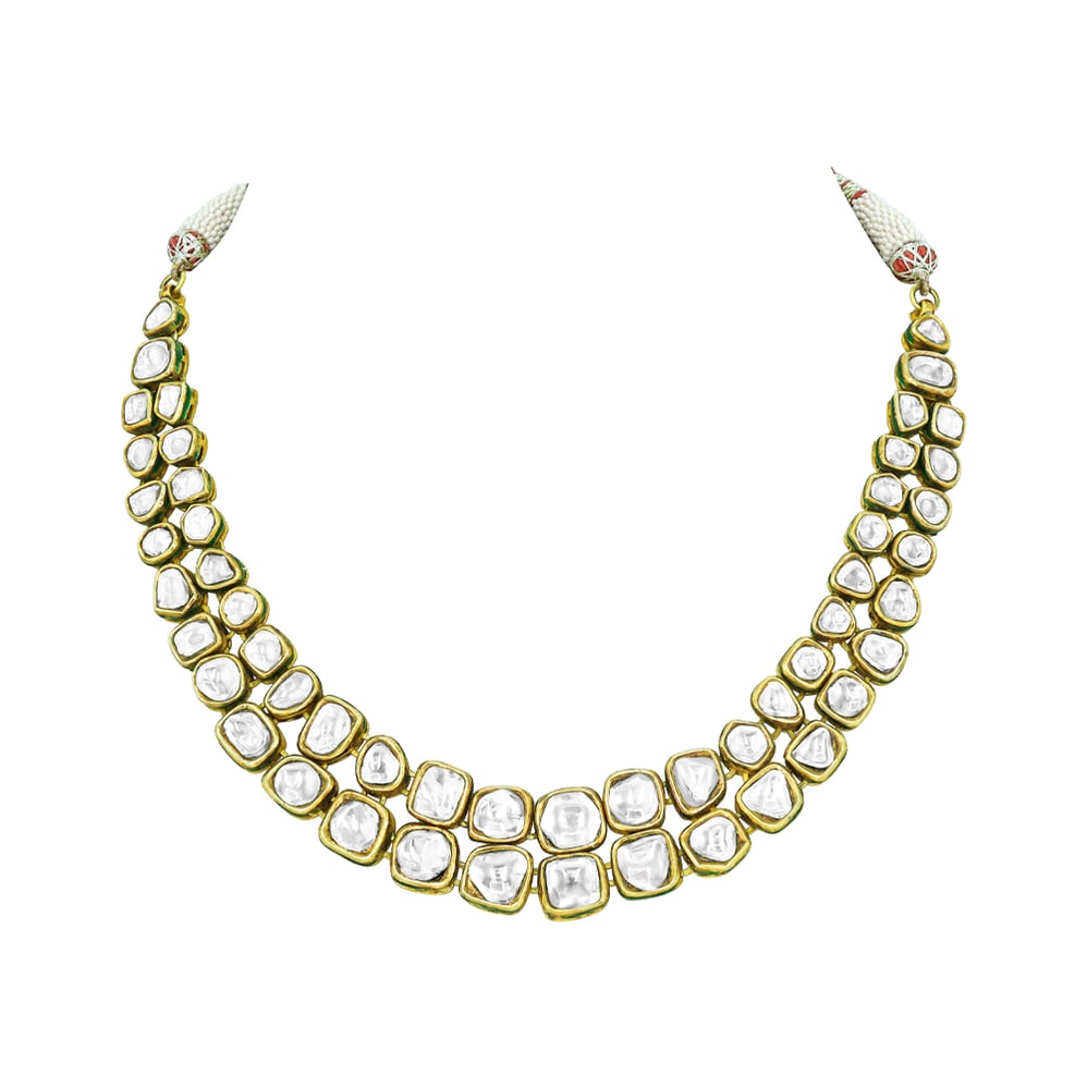 Double-Row Polki Necklace